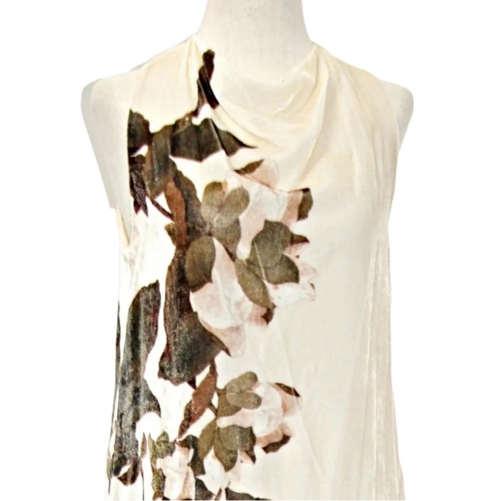 VINCE LISIANTHUS Cowl Neck Sleeveless Midi Velvet Dress - Ivory Sz0 *RARE* - Picture 3 of 3